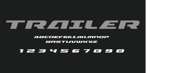 Trailer Lettering Alphabet Font Vector Design Bold Industrial Style Uppercase Letters Inspired by Truck Graphics Racing Chrome Signs and Heavy Duty Typography for Print and Branding Projects © Hasan