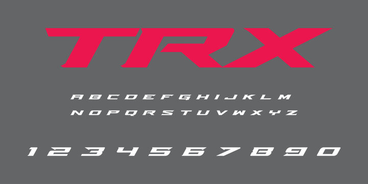 TRX Lettering Font Alphabet Vector Design Bold Fitness Style Typography Inspired by Suspension Training Workout Strength Gym for Posters T Shirts Sports Stickers and Athletic Branding

