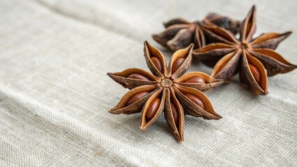 star anise on a wooden background