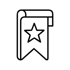 Bookmark with star icon for reading and studying concept  