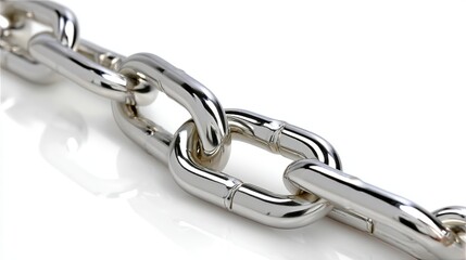 Obraz premium Chains Placed on a Reflective Surface Showcasing Smooth Metallic Links and Details