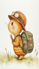 Cute Traveler Animal with Backpack