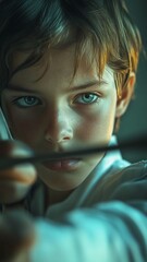 Youth, Focus, Archery, Child, Aim, Skill, Concentration, Determination, Talent, Practice