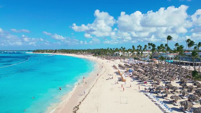 Tropical resort on Caribbean beach in Dominican Republic. Punta Cana