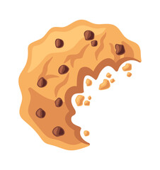 Bitten cookie cartoon bakery remains