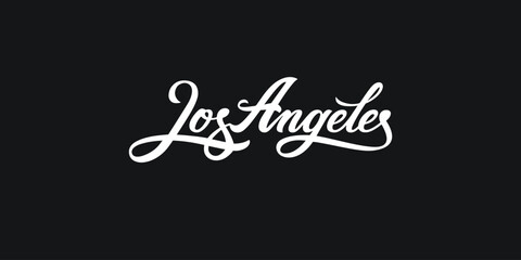 Los Angeles Lettering Vector Design Hand Drawn Urban Typography Inspired by California City Culture Street Style Skater Vibe for Posters T Shirts Stickers and Travel Art Projects © Hasan