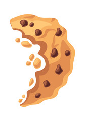 Eaten oatmeal cookie snack cartoon