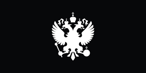 Two Headed Eagle Emblem Vector Heraldic Symbol of Power and Royal Authority Medieval Style Crest for Flags Shields Tattoos Logos Nation History and Historical Design Projects

