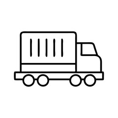 Outline delivery truck vector icon illustration for transportation and logistics company branding design