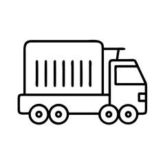 Fototapeta premium Outline truck vector illustration for logistics transport and delivery service design element icon