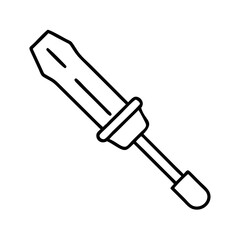Isolated screwdriver vector icon illustration for repair tool and hardware design concept needs