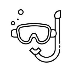 Diving snorkeling gear vector illustration for underwater adventure and water sport activities
