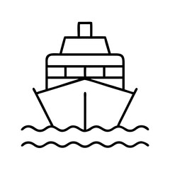 Cruise ship line drawing vector illustration for travel and vacation related design projects and more