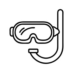 Diving mask and snorkel vector illustration for summer vacation and water sport activities icon