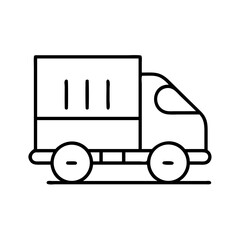 Delivery truck outline icon vector illustration transport vehicle cargo moving service logistics