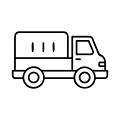 Outline delivery truck vector illustration for cargo transport and shipping services design