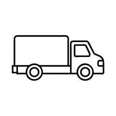 Delivery truck vector icon illustration transportation vehicle cargo service logistics shipping moving van outline