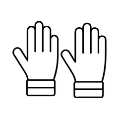 Obraz premium Isolated outline gloves icon vector design, protective hand wear for safety and hygiene use