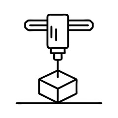 3d printer vector icon design, additive manufacturing technology, prototyping and rapid tooling