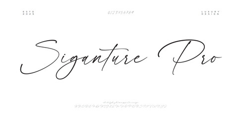 Hand drawn vector alphabet. Modern monoline signature script font. Elegant Signature Font. Best Alphabet Beautiful Calligraphy Signature Font. vector illustration 
