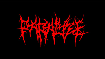 Paralyze typography vector in red with aggressive, spiked strokes. ideal for horror merch, extreme bands, or dark underground visuals