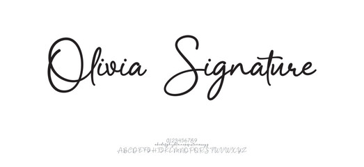 Hand drawn vector alphabet. Modern monoline signature script font. Elegant Signature Font. Best Alphabet Beautiful Calligraphy Signature Font. vector illustration 

