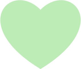 green heart on white background