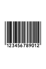 Barcode representing numbers on transparent background