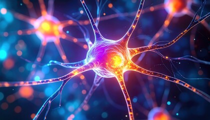 Neuron network in vibrant colors