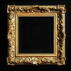 gold romantic square picture frame hyperrealistic