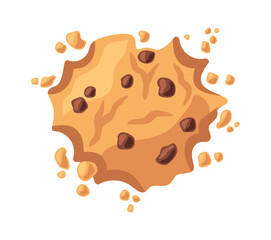 Homemade bitten chocolate chip cookie