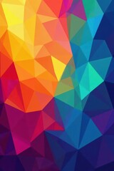 Fototapeta premium Vibrant rainbow geometric shapes, abstract background, colorful geometric pattern, rainbow design, polygon