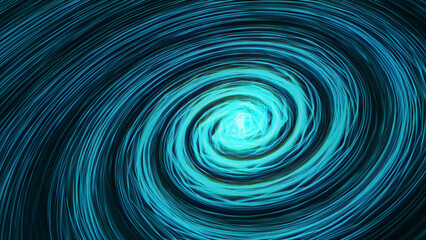 A wormhole in time and space, warping through science fiction. Abstract jump into space in hyperspace among colorful stars. Flying through the blue-green data tunnel. Seamless loop