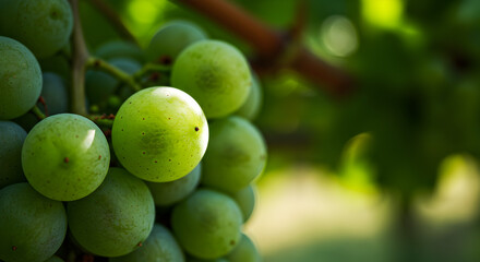 Luminous Green Grapes: Close-Up of Vineyard Freshness