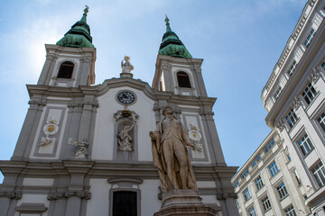 he Church of Mariahilf in Vienna, Austria, which is a Baroque parish church and the church of the Congregation of Saint Michael the Archangel. 