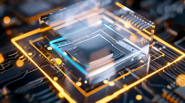 Modern computer chip detail