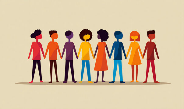 silhouettes of diverse individuals showing unity and togetherness