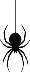 Silhouette hanging spider arachnid halloween illustration vector illustrator