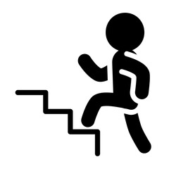 People action icon. Climbing stairs