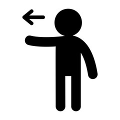 People action icon. Pointing direction