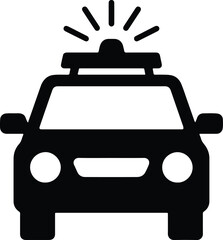 Silhouette police car emergency vehicle transportation vector illustrator