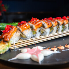 Sushi-Signature Tempura Asparagus and Avocado Eel Roll