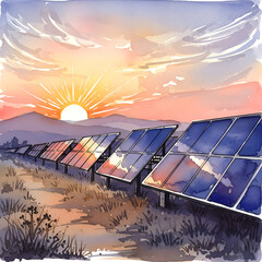 Sunset solar field