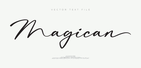 Signature Elegant Branding Typeface. Handwritten Script Editable Text Effect Template . vector illustration 

