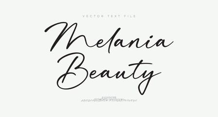Signature Elegant Branding Typeface. Handwritten Script Editable Text Effect Template . vector illustration 
