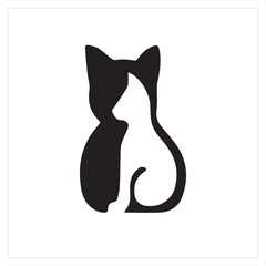 vector illustration of a cat and dog merge image