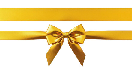 Fototapeta premium A shiny gold ribbon and bow isolated on transparent background