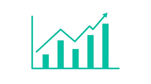 Ascending line chart the growth of business