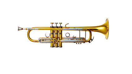 Obraz premium Brass trumpet isolated on white background