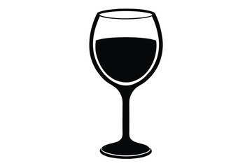 wine glass vector icon silhouette